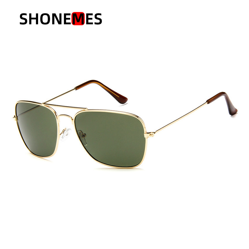 Sunglasses Aviator Polarized - Shonemes Square Sunglasses Vintage Double Bridge