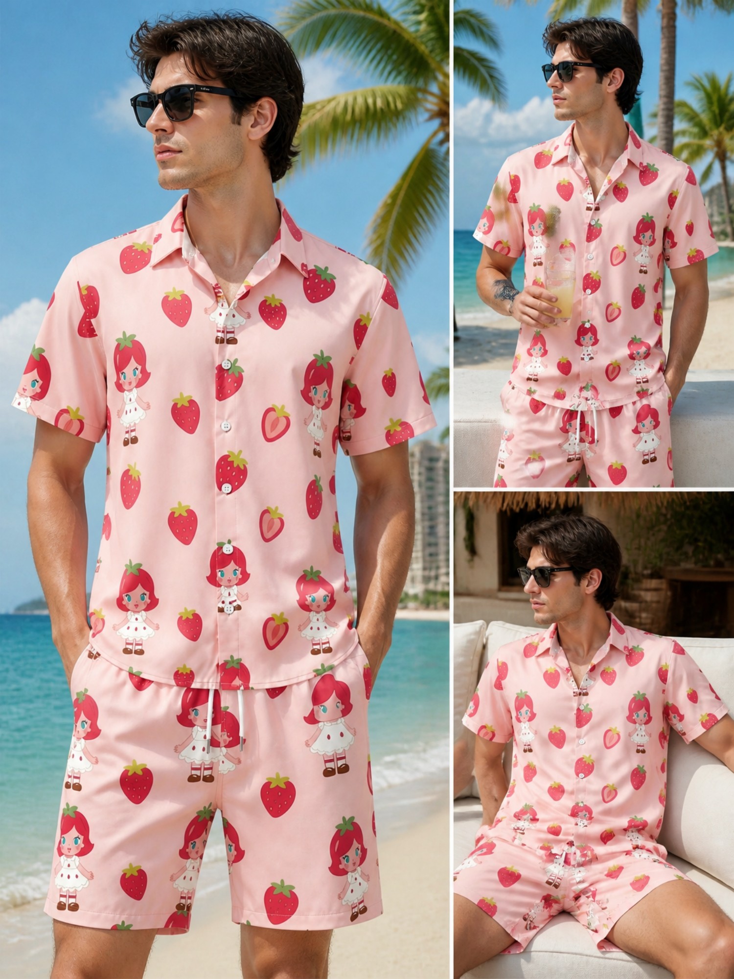 Resort Shirt Floral - Mens Floral Short Sleeve Shirt and