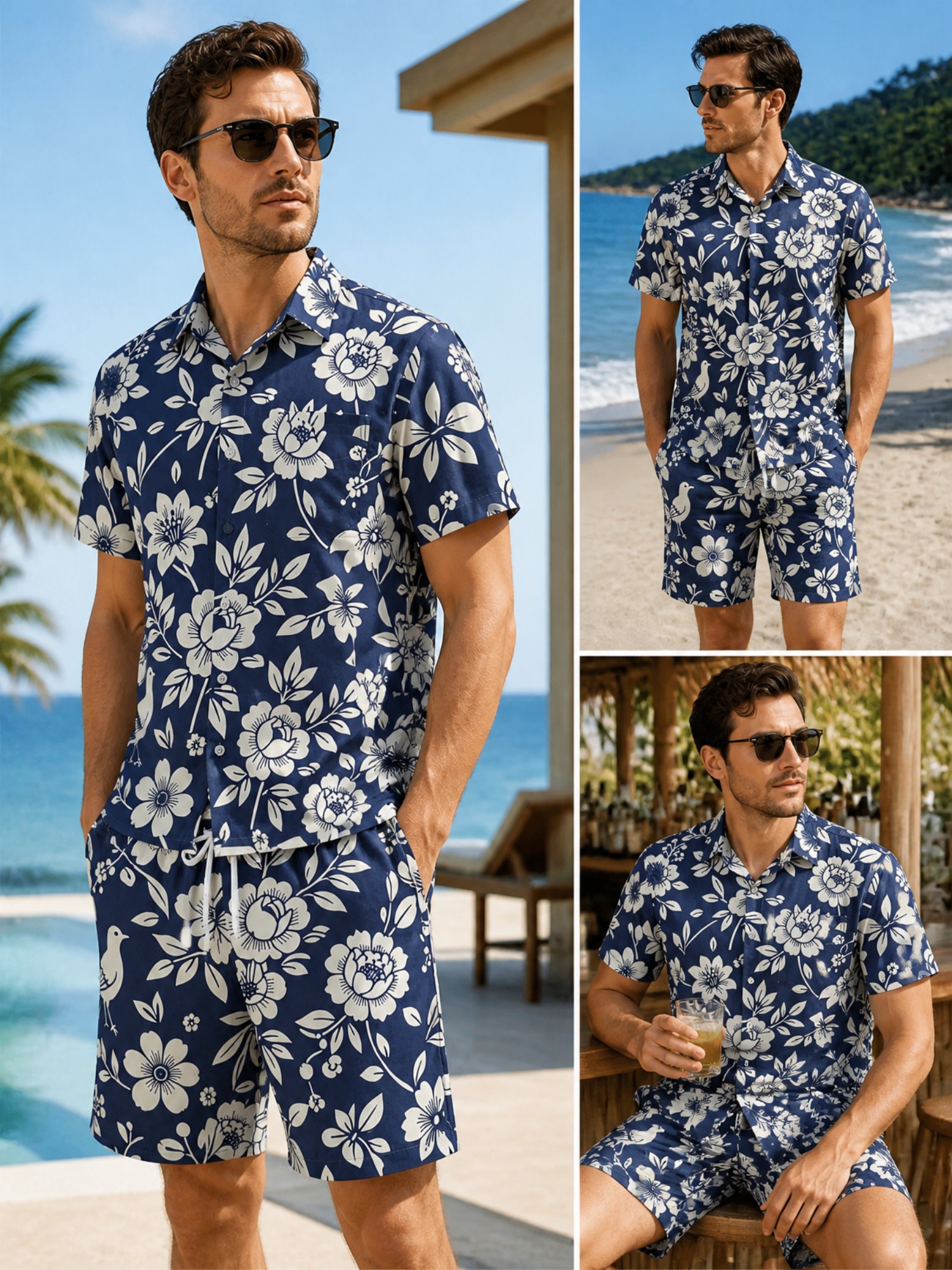 Resort Shirt Floral - Mens Floral Short Sleeve Shirt and
