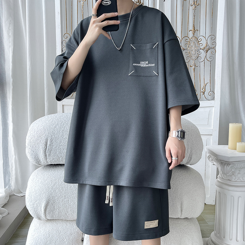 Shirt Camp Collar - Men's Casual 2-Piece Sportswear Set Streetwear