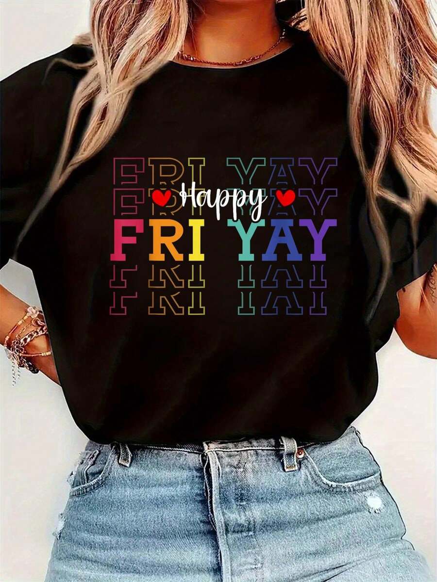 Funny Friday Lover Graphic Pri - Tee Graphic Print avis et prix