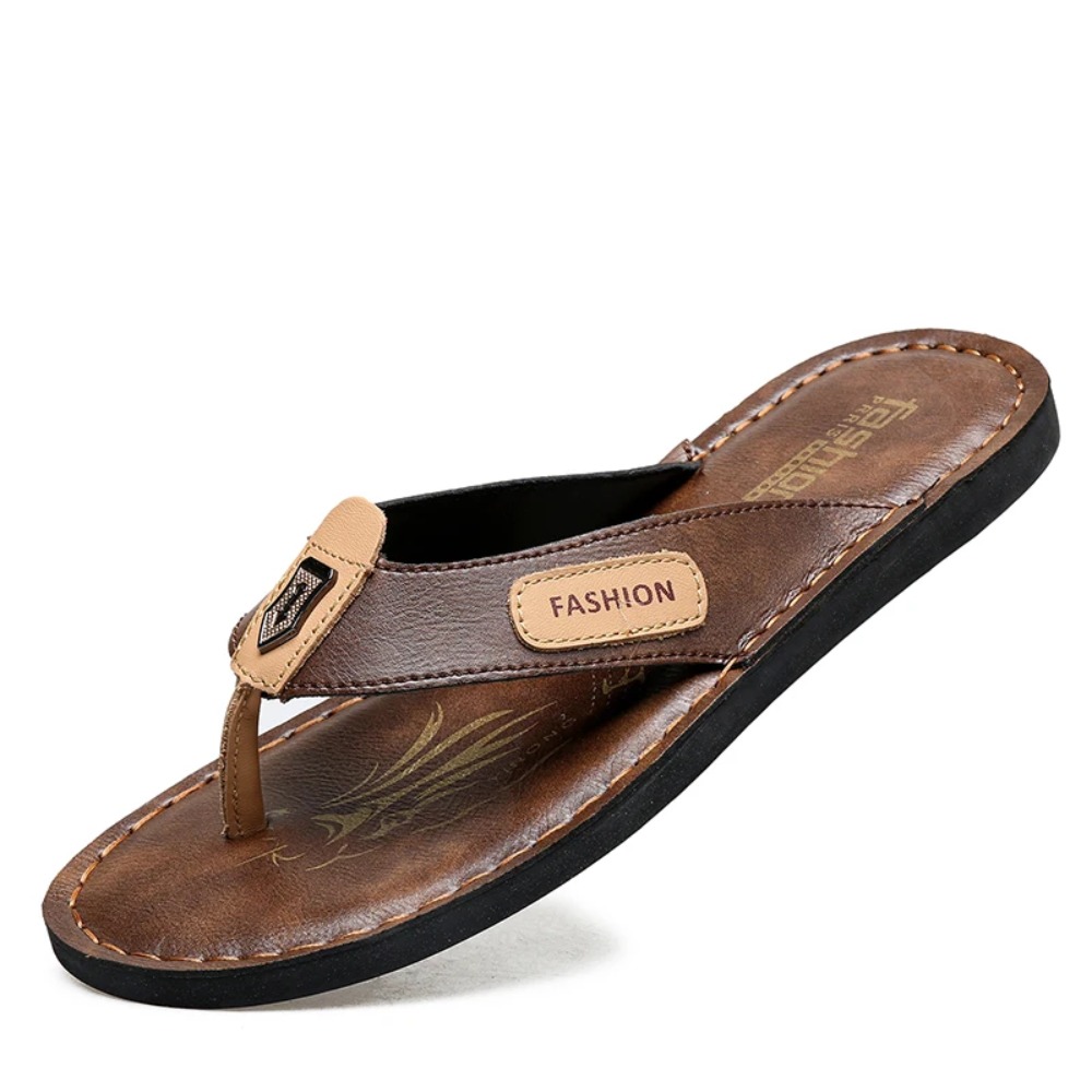 Men's Leather Flip Flops Summe - Flip Flop Leather Men avis et prix