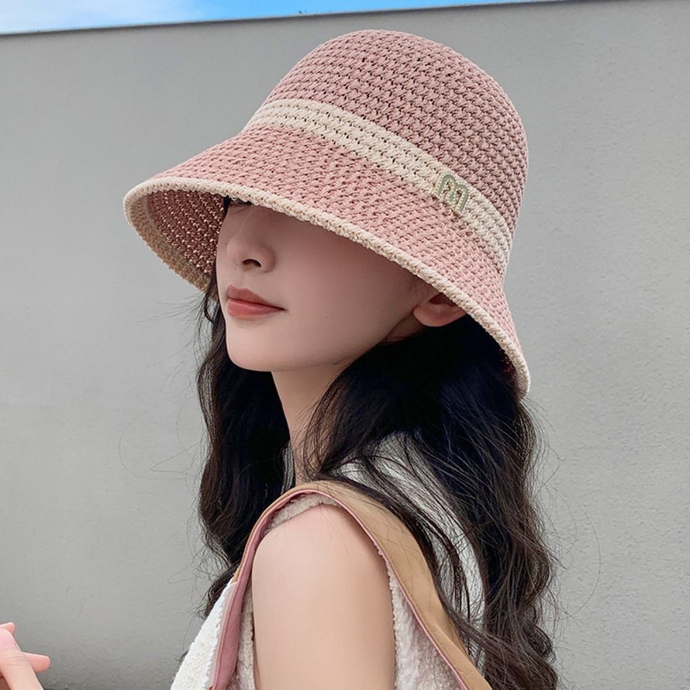 Breathable Elegant Bow Fisherm - Bucket Hat Straw avis et prix
