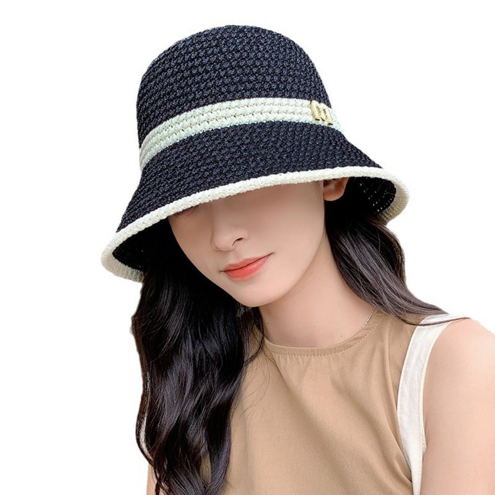Breathable Elegant Bow Fisherm - Bucket Hat Straw avis et prix