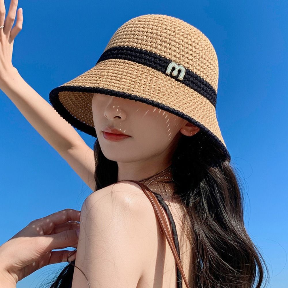 Breathable Elegant Bow Fisherm - Bucket Hat Straw avis et prix