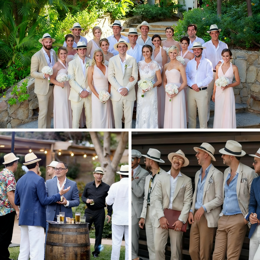 6-48PACK Wedding Straw Fedora  - Bucket Hat Straw avis et prix