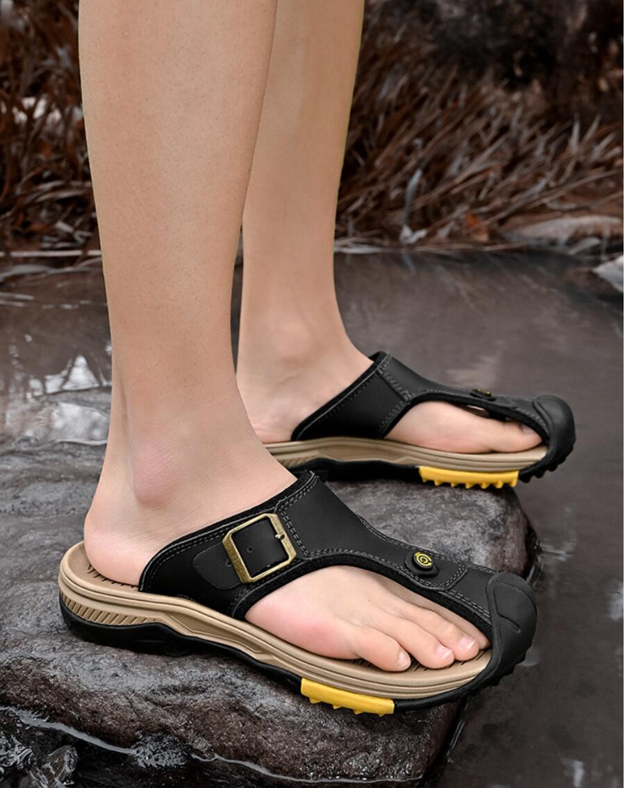 Genuine Leather Sandals Men Br - Flip Flop Leather Men avis et prix