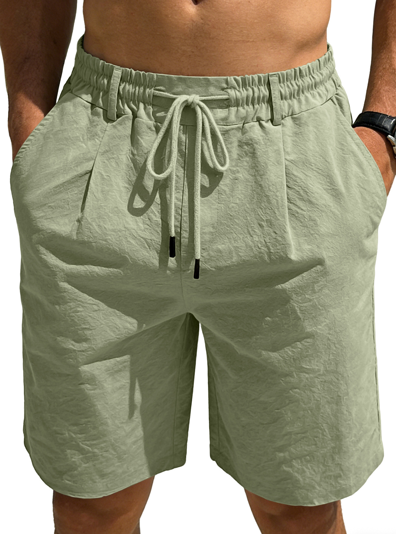 Men‘s Cotton Linen Shorts Summ - Short Linen Drawstring avis et prix