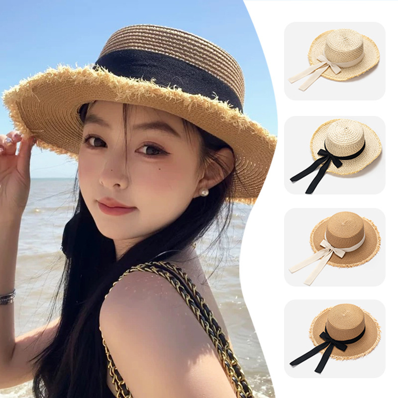 Women Straw Sun Hat Bowknot Su - Packable Hat Nylon avis et prix