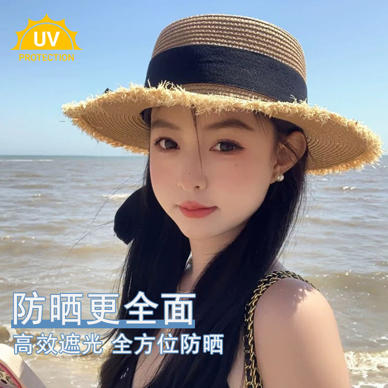 Women Straw Sun Hat Bowknot Su - Packable Hat Nylon avis et prix
