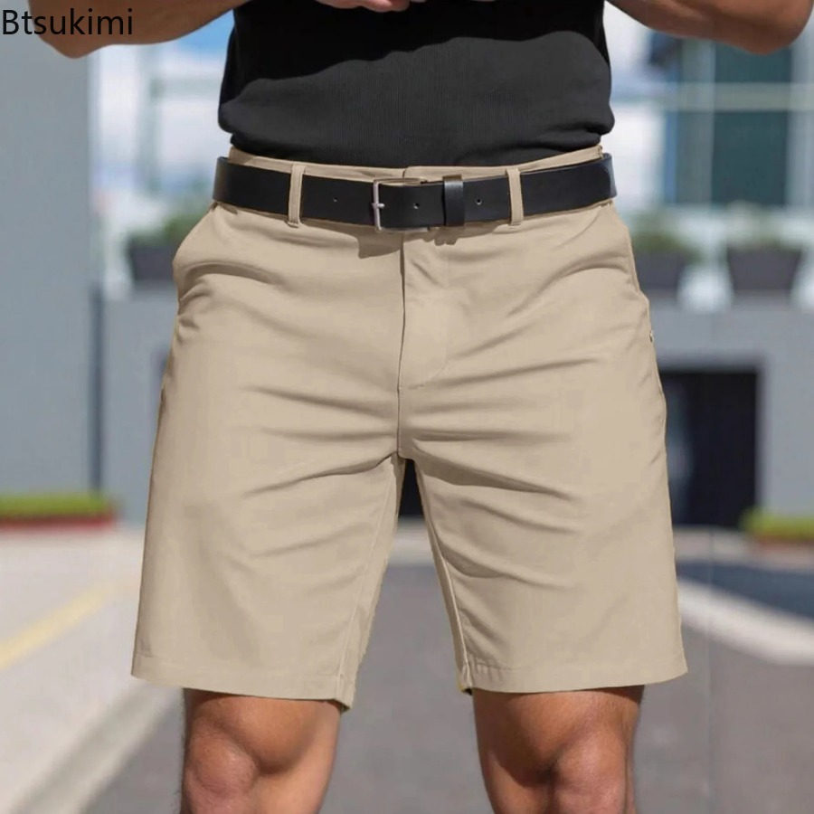 Summer New Mens Solid Slim Chi - Shorts Chino Slim avis et prix