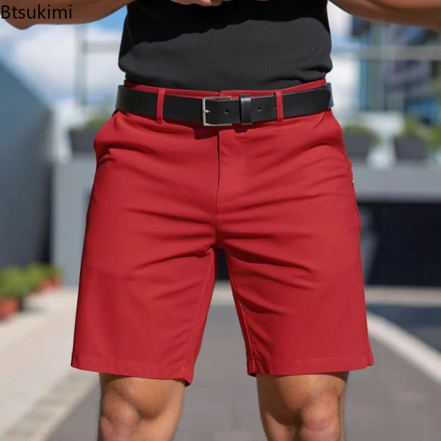 Summer New Mens Solid Slim Chi - Shorts Chino Slim avis et prix