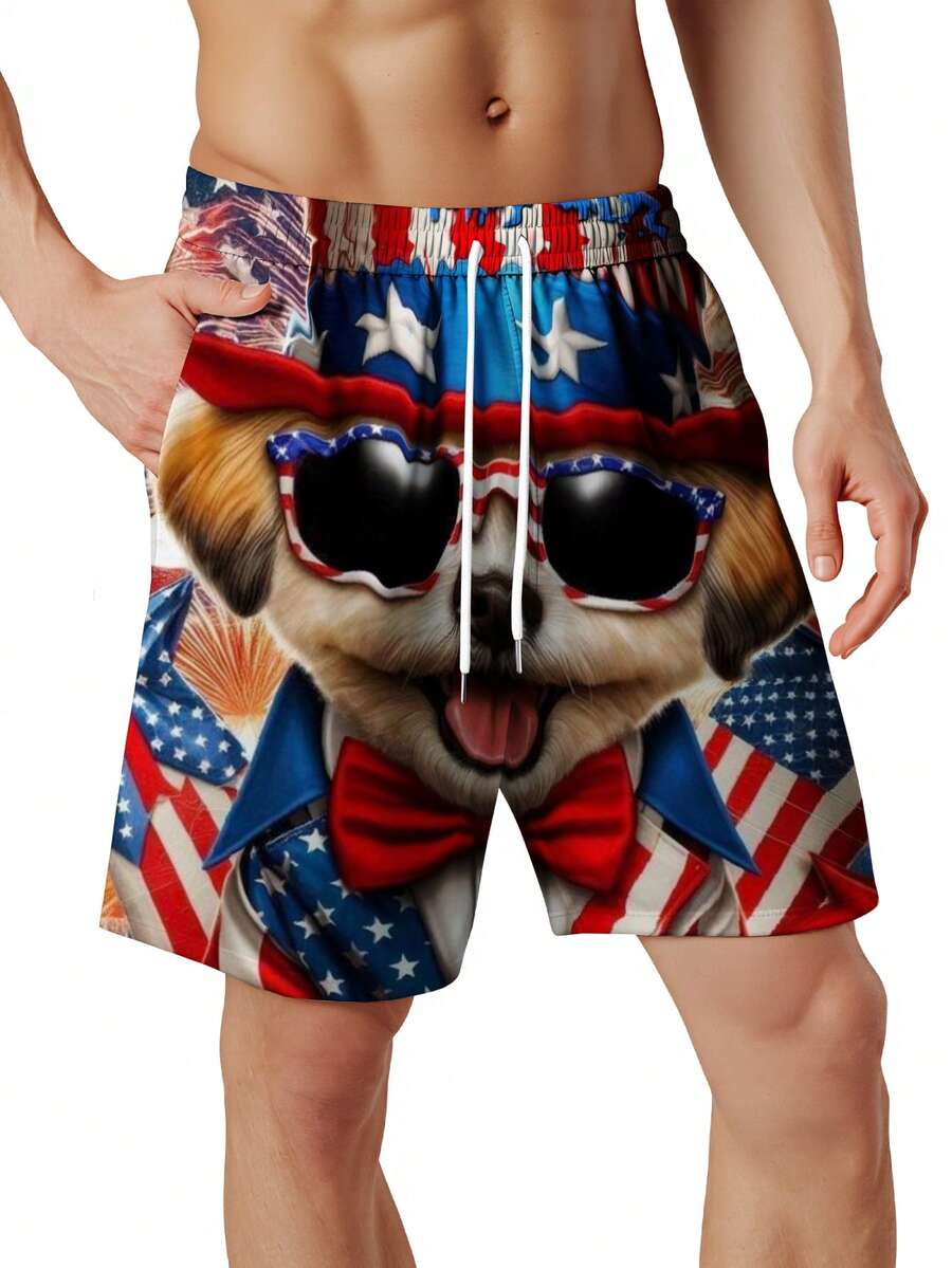 Patriotic Dog American Flag Pr - Swim Trunk Quick Dry avis et prix