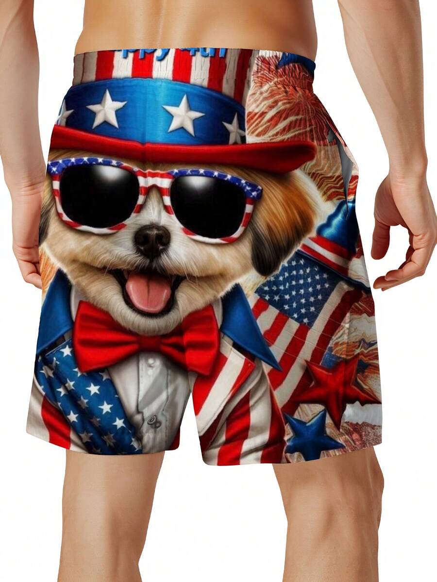 Patriotic Dog American Flag Pr - Swim Trunk Quick Dry avis et prix