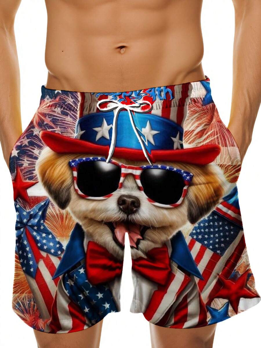 Patriotic Dog American Flag Pr - Swim Trunk Quick Dry avis et prix