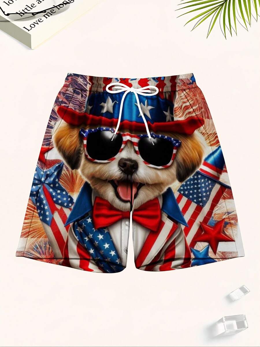 Patriotic Dog American Flag Pr - Swim Trunk Quick Dry avis et prix
