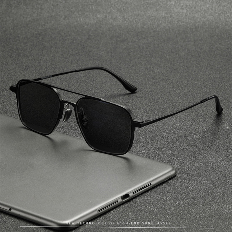 Ultra-light Pure Titanium Doub - Sunglasses Aviator Polarized avis et prix