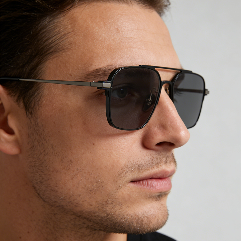 Ultra-light Pure Titanium Doub - Sunglasses Aviator Polarized avis et prix