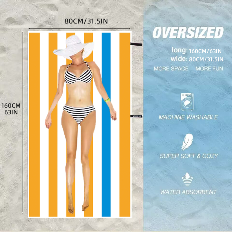 Vibrant Striped Beach Towel La - Beach Towel Large avis et prix