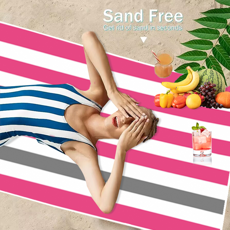Vibrant Striped Beach Towel La - Beach Towel Large avis et prix