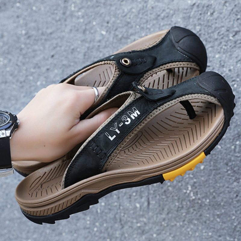 Genuine Cow Leather Shoes Men  - Flip Flop Leather Men avis et prix