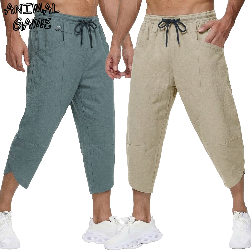Summer Men's Linen Casual Shor - Short Linen Drawstring avis et prix