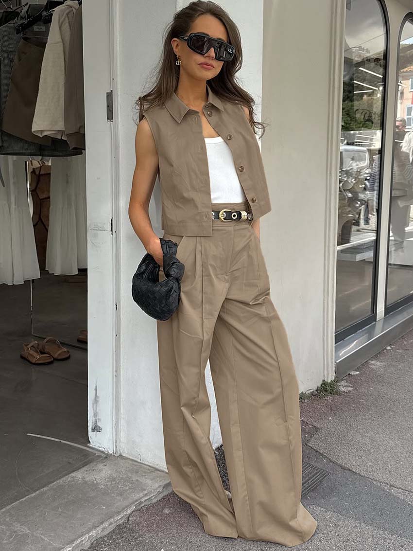 Oymimi Fashion Brown Cotton Wo - Shirt Camp Collar avis et prix