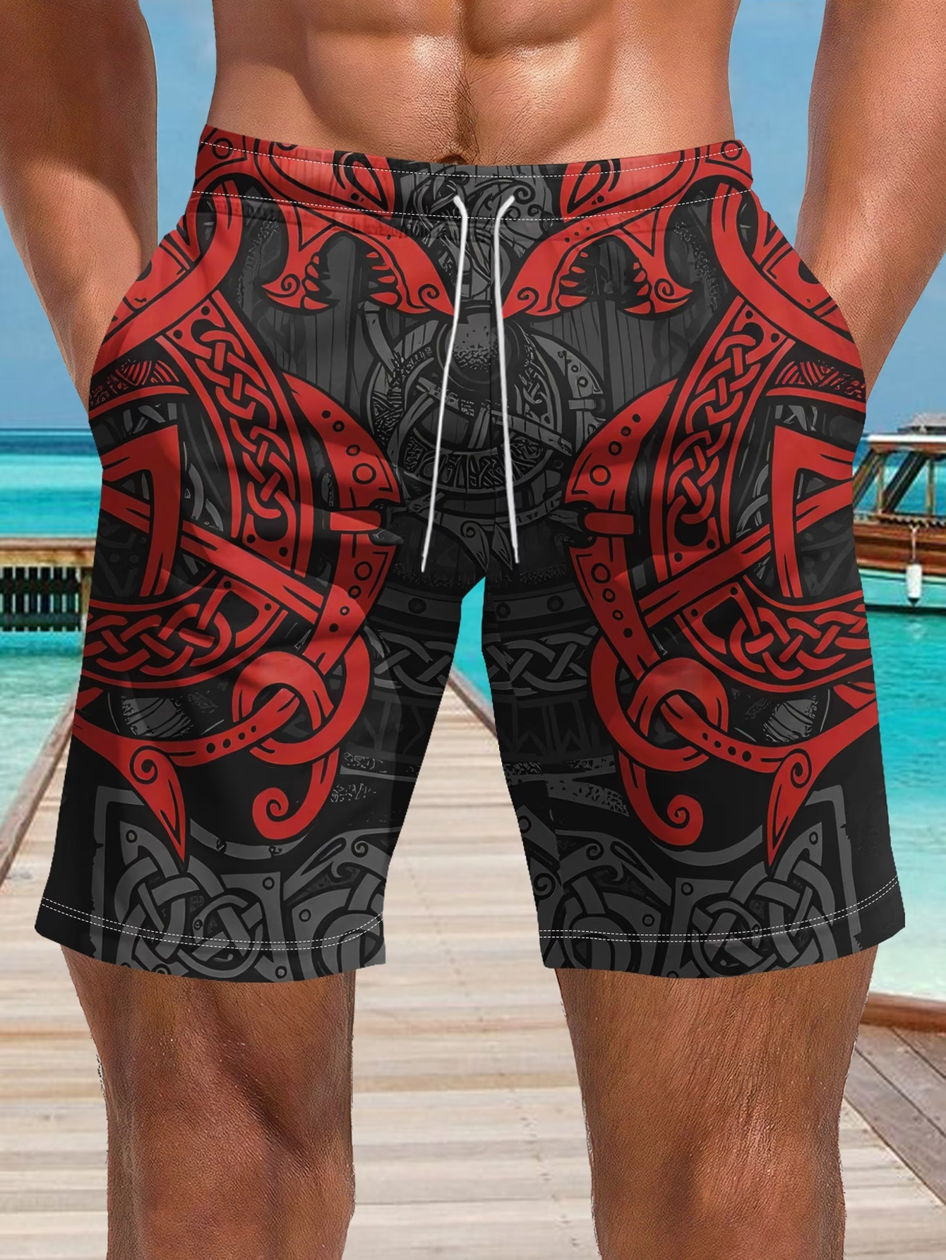 Men Viking Celtic Dragon Triba - Trunks Board Surf avis et prix