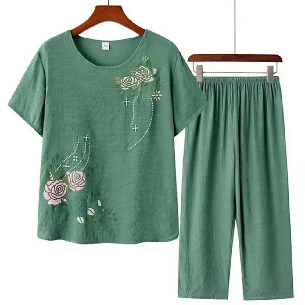 Middle-aged elderly women's sh - Linen Shirt Breathable avis et prix