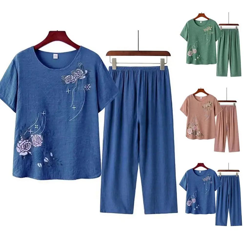 Middle-aged elderly women's sh - Linen Shirt Breathable avis et prix
