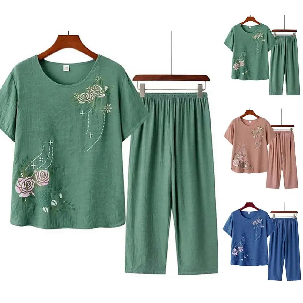Middle-aged elderly women's sh - Linen Shirt Breathable avis et prix