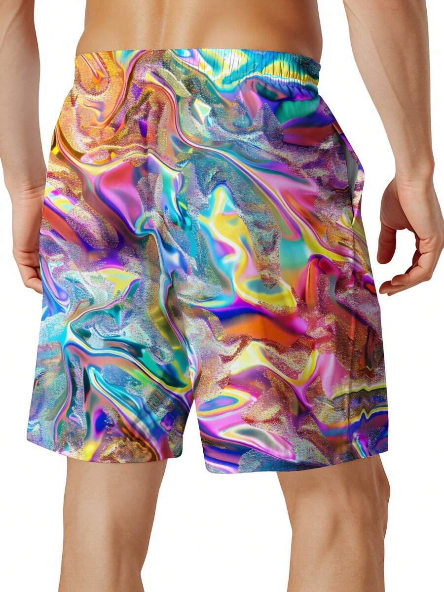 Mens Colorful Abstract Print Q - Swim Trunk Quick Dry avis et prix