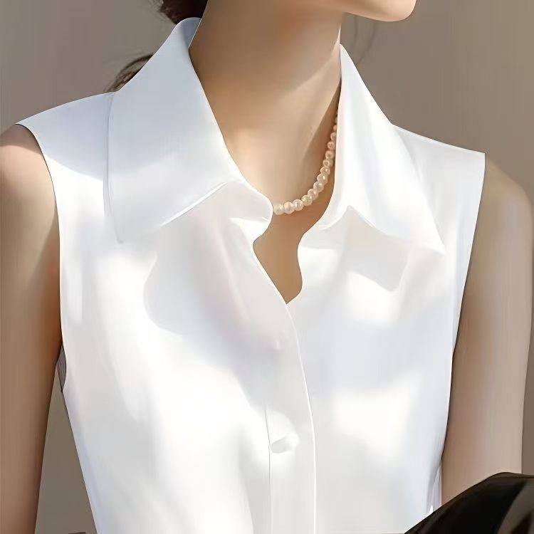 French Satin POLO Collar Sleev - Shirt Camp Collar avis et prix