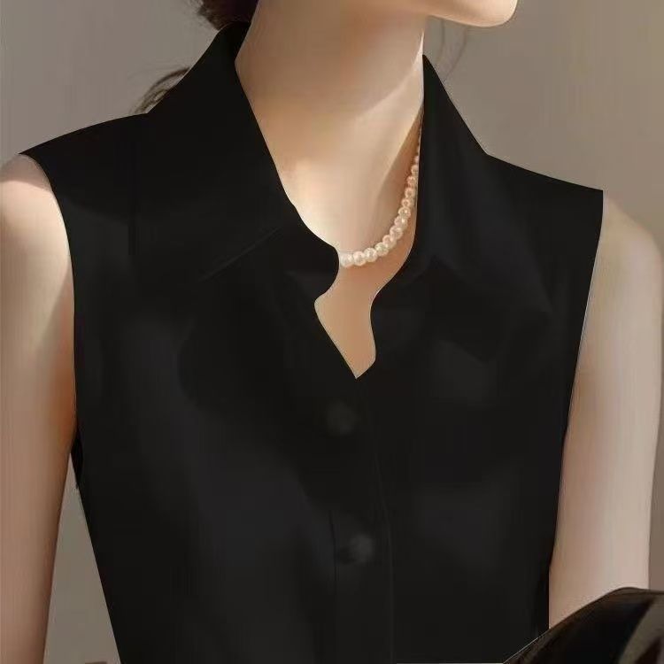 French Satin POLO Collar Sleev - Shirt Camp Collar avis et prix
