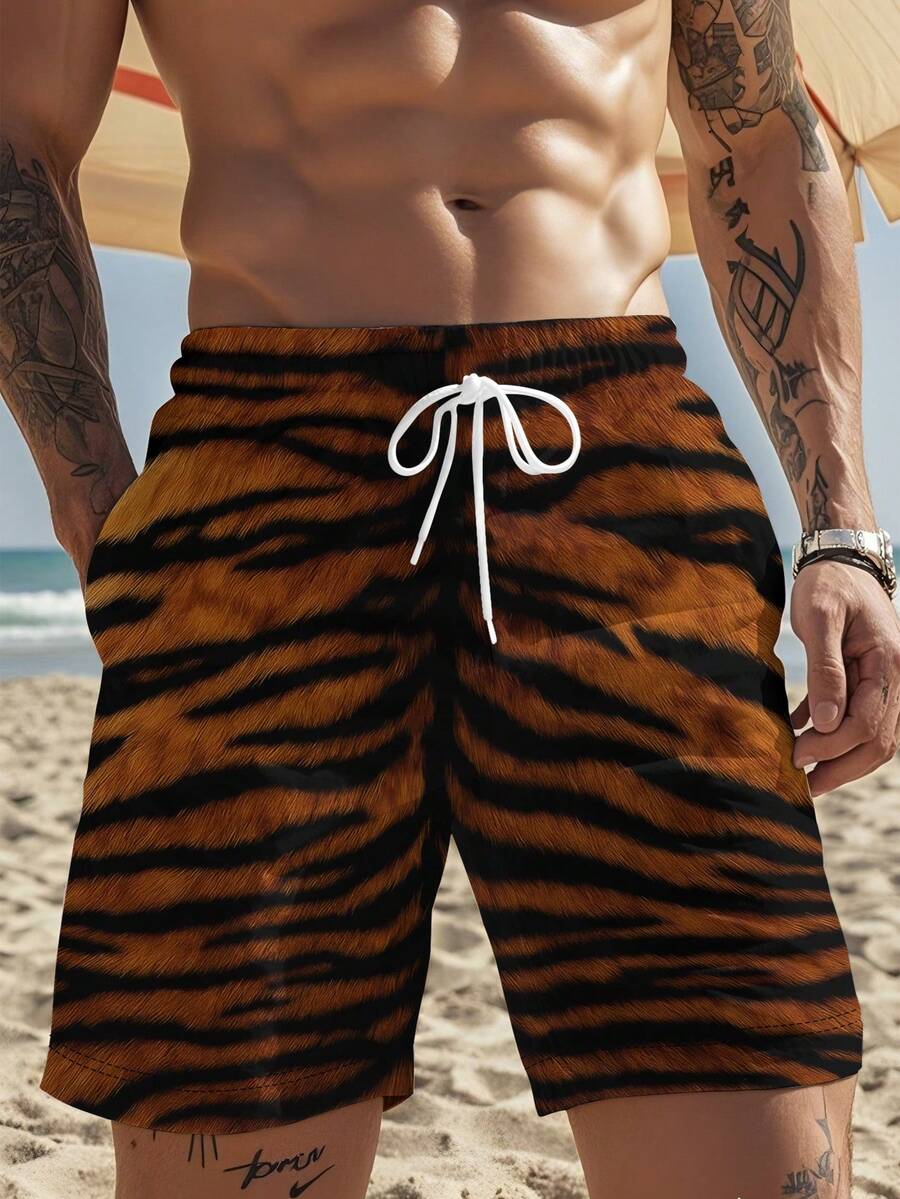 Mens Bold Tiger Stripe Swim Tr - Swim Trunk Quick Dry avis et prix