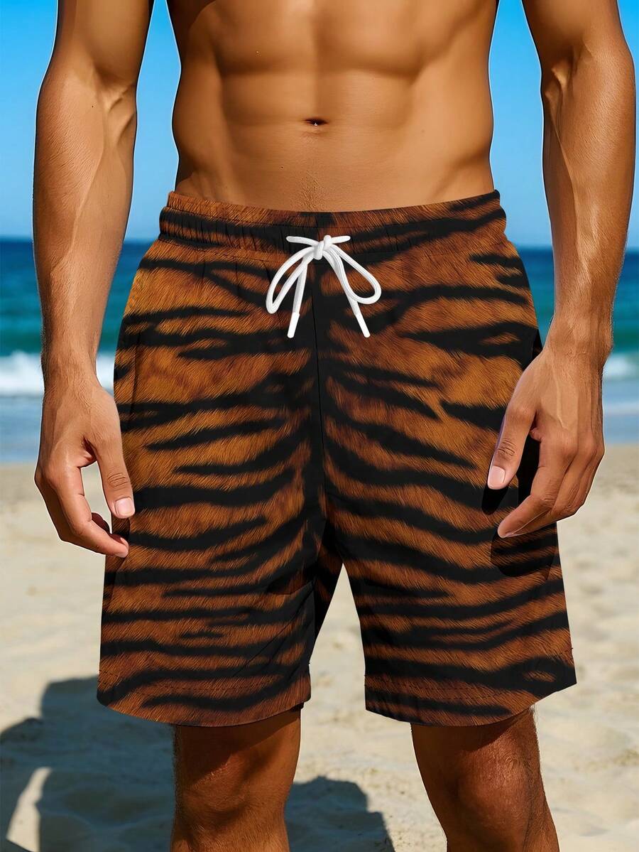Mens Bold Tiger Stripe Swim Tr - Swim Trunk Quick Dry avis et prix