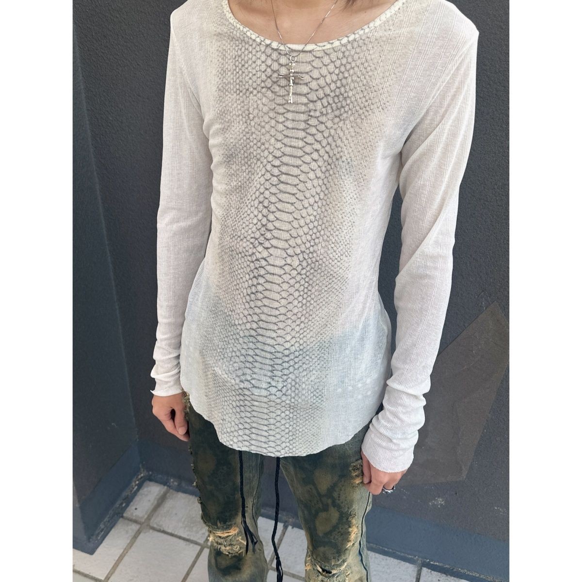 Tops Longsleeve Black Round Ne - Tee Graphic Print avis et prix