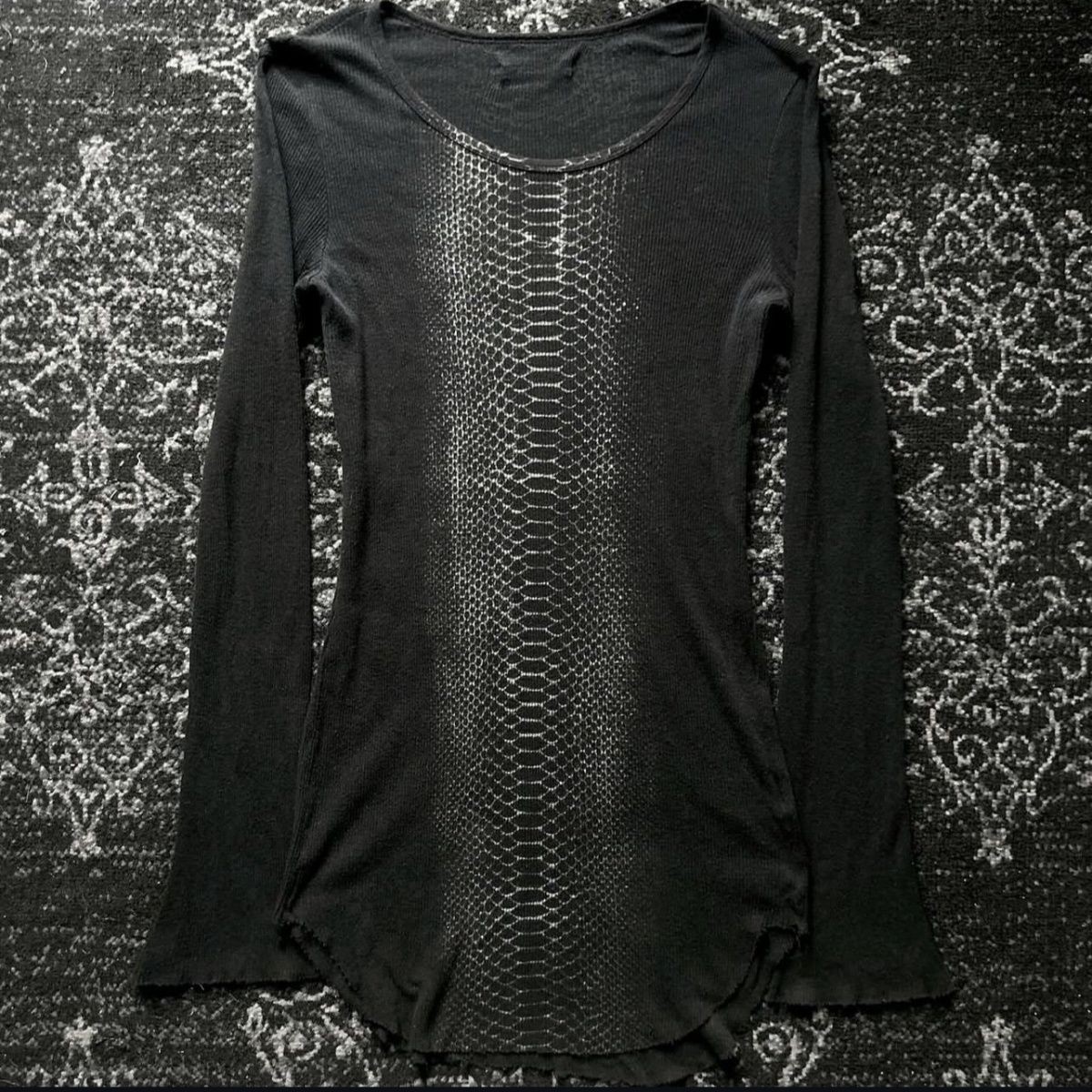 Tops Longsleeve Black Round Ne - Tee Graphic Print avis et prix