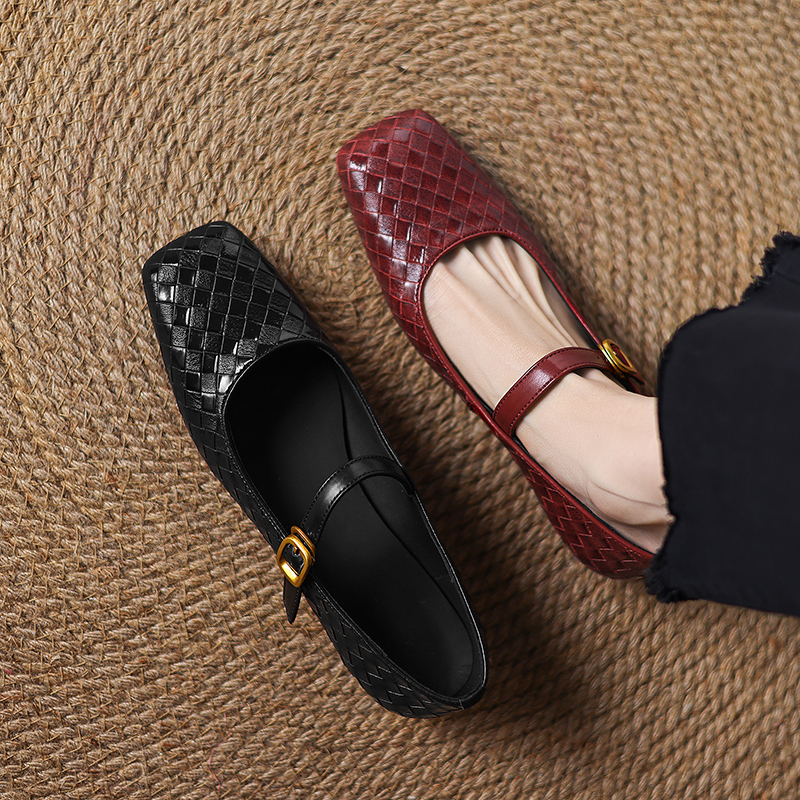Woven Flat Bottom Mary Jane Wo - Casual Sandal Leather avis et prix