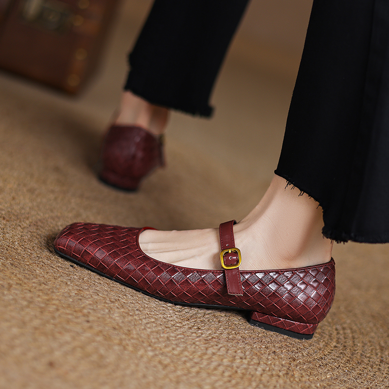 Woven Flat Bottom Mary Jane Wo - Casual Sandal Leather avis et prix