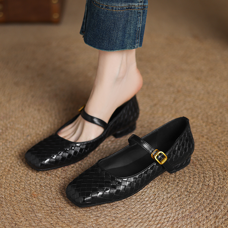 Woven Flat Bottom Mary Jane Wo - Casual Sandal Leather avis et prix