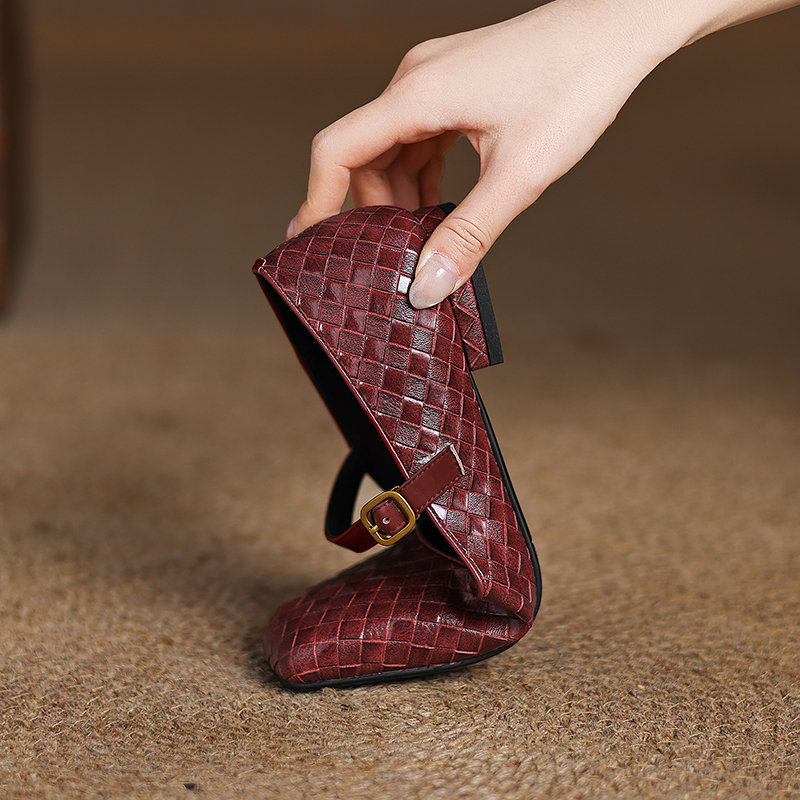 Woven Flat Bottom Mary Jane Wo - Casual Sandal Leather avis et prix
