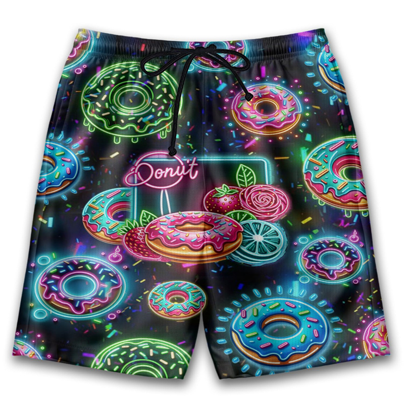 3D Printed Cute Donut Short Pa - Trunks Board Surf avis et prix