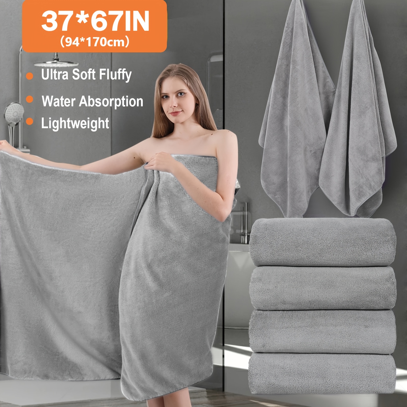 2/4pcs, Extra Large Bath Towel - Beach Towel Large avis et prix