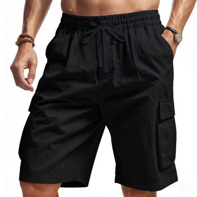 New Multi-Pocket sweatpants Me - Short Linen Drawstring avis et prix