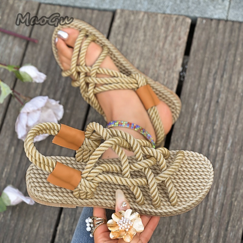 Women's Braided Rope Flat Sand - Espadrille Slip On avis et prix