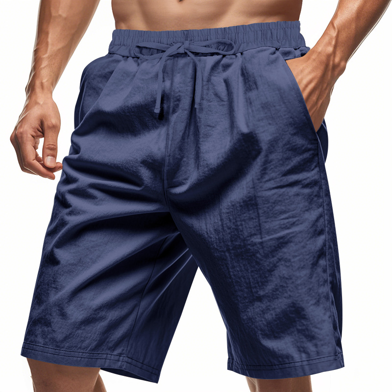 2026 New Men Cotton Linen Beac - Short Linen Drawstring avis et prix