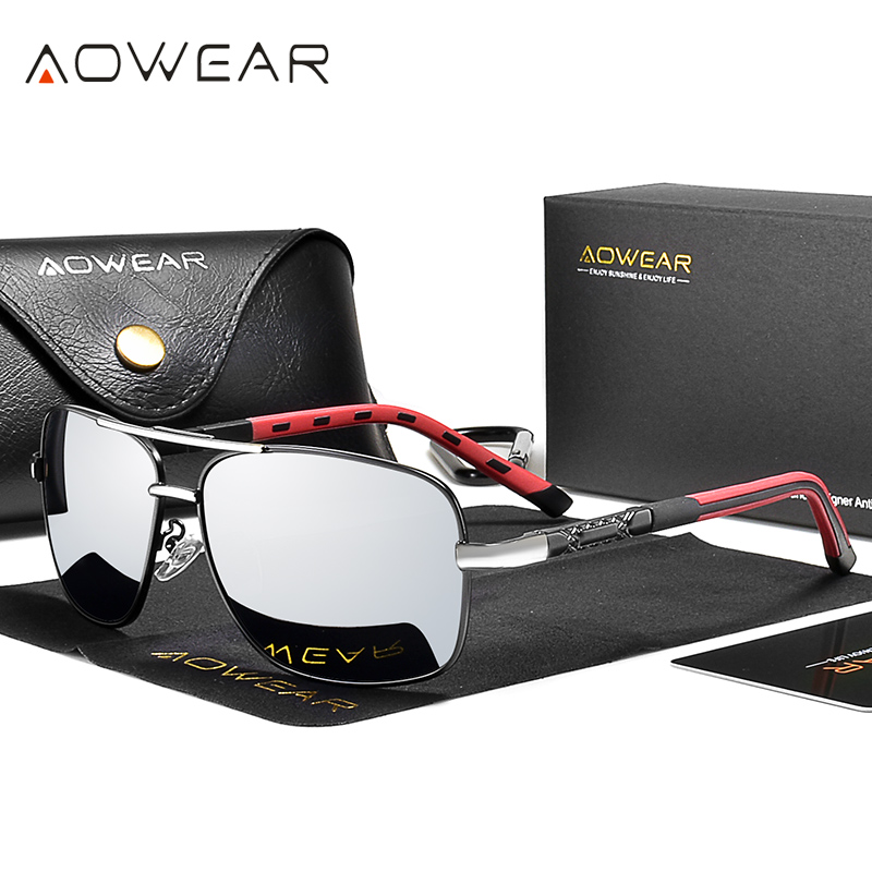 AOWEAR Men's Polarized Mirrore - Sunglasses Aviator Polarized avis et prix