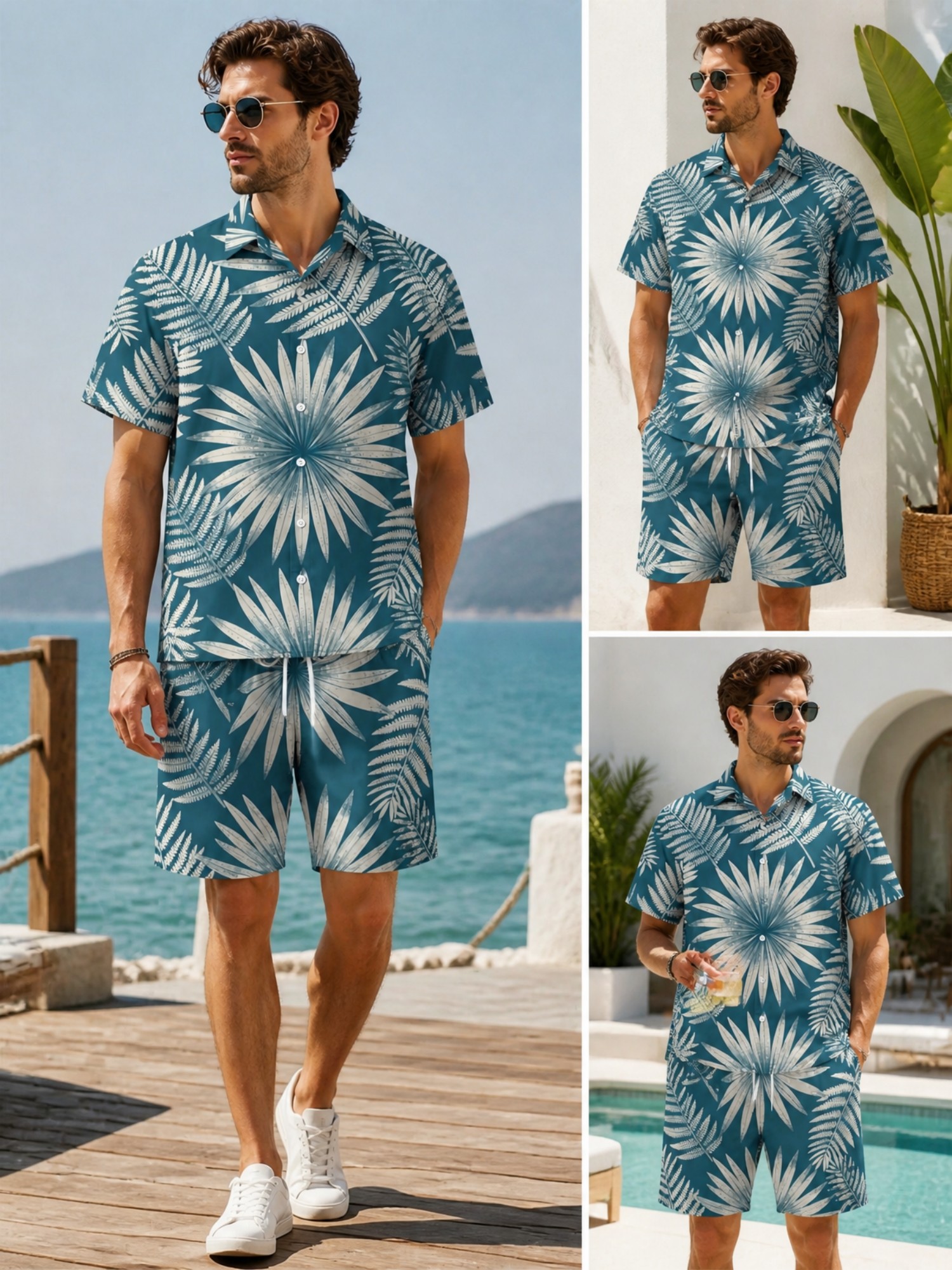 Mens Floral Short Sleeve Shirt - Resort Shirt Floral avis et prix