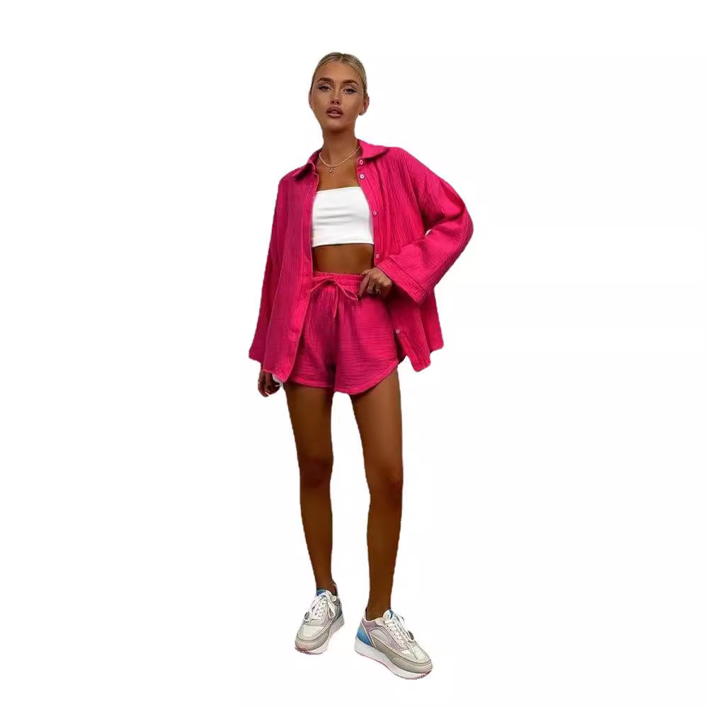 Three Piece Short Sets Women S - Short Linen Drawstring avis et prix
